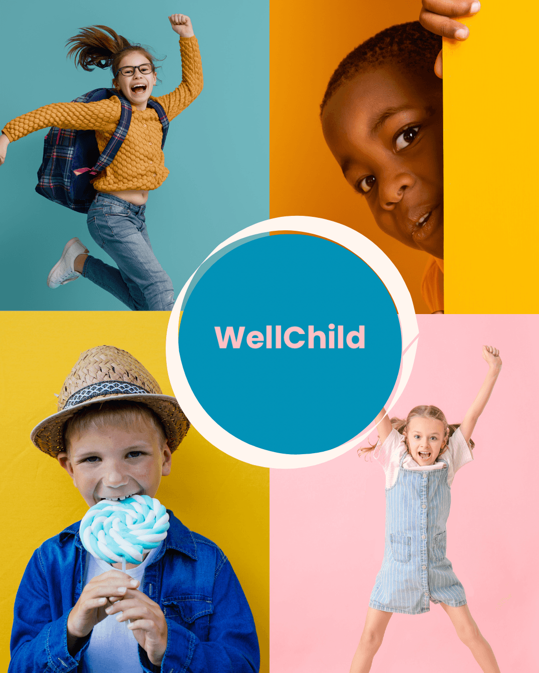 Happy children collage